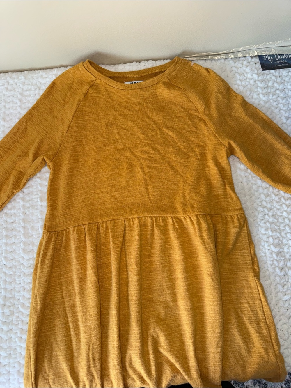 Kids Long Sleeve Mustard Dress
